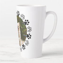 Caneca De Café Latte retrato canino de cachorro personalizável
