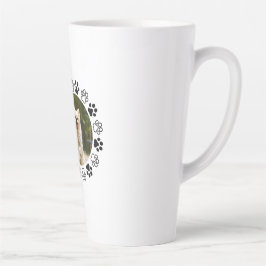 Caneca De Café Latte retrato canino de cachorro personalizável