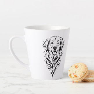 Caneca De Café Latte Retrato de Cachorro Elegante Presente para Amante