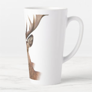 Caneca De Café Latte Retrato de um majestoso cervo com grandes chifres