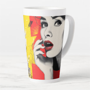 Caneca De Café Latte Retrato duplo em arte pop