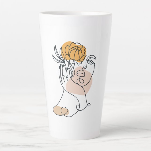 Caneca De Café Latte Retrato feminino (Frente)