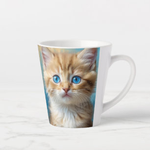 Caneca De Café Latte Retrato Gato Adorável
