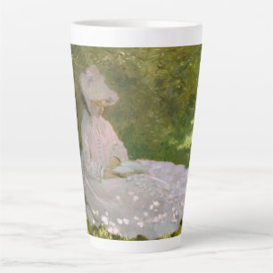 Caneca De Café Latte Retrato Impressionista de Primavera, Claude Monet