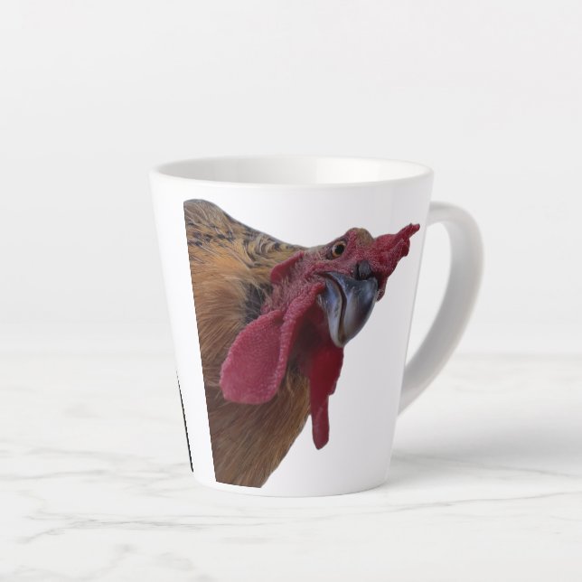 Caneca De Café Latte Retratos de frango em caneca de latte (Ângulo direito)