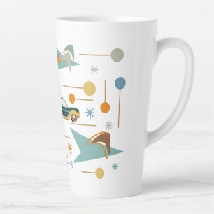 Caneca De Café Latte Retro 60s Viagem de carro até a praia latte mug