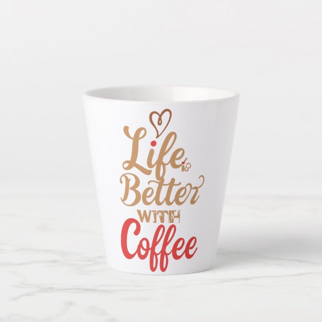 Caneca De Café Latte Retro Coffee Lover Typography (Frente)