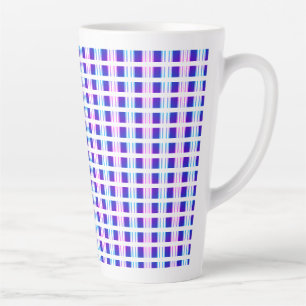 Caneca De Café Latte retro elétrico de striptease azul e roxa