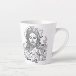 Caneca De Café Latte Retro Grid Jesus Rei dos Reis Apocalipse 19:16