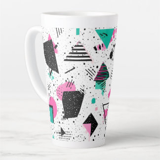 Caneca De Café Latte Retro Memphis Geometric Pattern