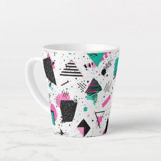 Caneca De Café Latte Retro Memphis Geometric Pattern