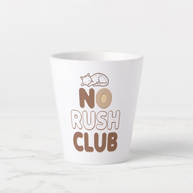 Caneca De Café Latte Retro "No Rush Club" for Relaxing (Frente)