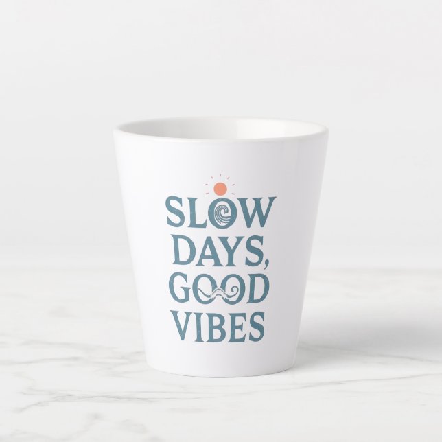 Caneca De Café Latte Retro Positive and Relaxing Saying (Frente)