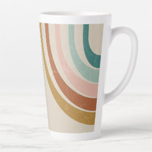 Caneca De Café Latte Retro Rainbow Latte Mug