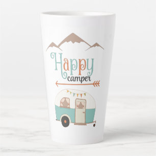 Caneca De Café Latte Retro RV de Camper Cute Feliz