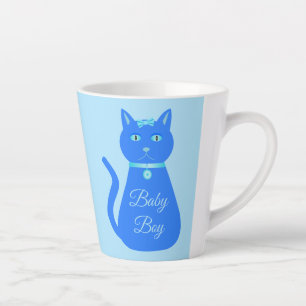 Caneca De Café Latte Revolução Personalizada de Gênero de Menino Azul-B