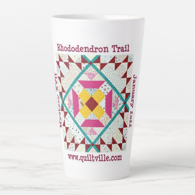 Caneca De Café Latte Rhododendron Trail (Frente)