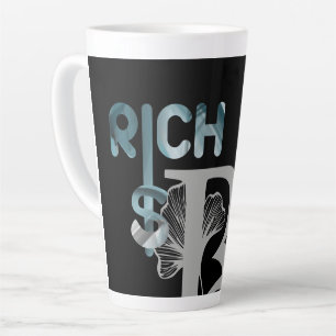 Caneca De Café Latte RICH Latte Mug Abstrato Interior Decor Blue Ocean