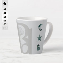 Caneca De Café Latte RICH Latte Mug Abstrato Trend Interior Verde