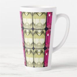Caneca De Café Latte rico redondo formas gemstones patch