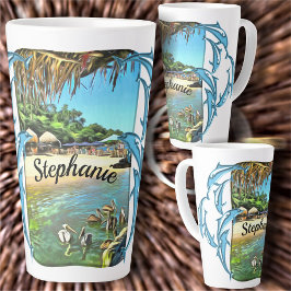Caneca De Café Latte Rio Meets Ocean 0330