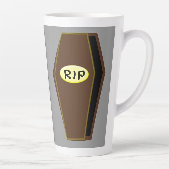 Caneca De Café Latte RIP Halloween Coffin of Doom (Direita)