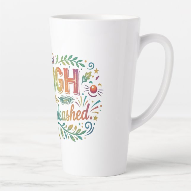 Caneca De Café Latte Rir Alegria Desperta (Direita)