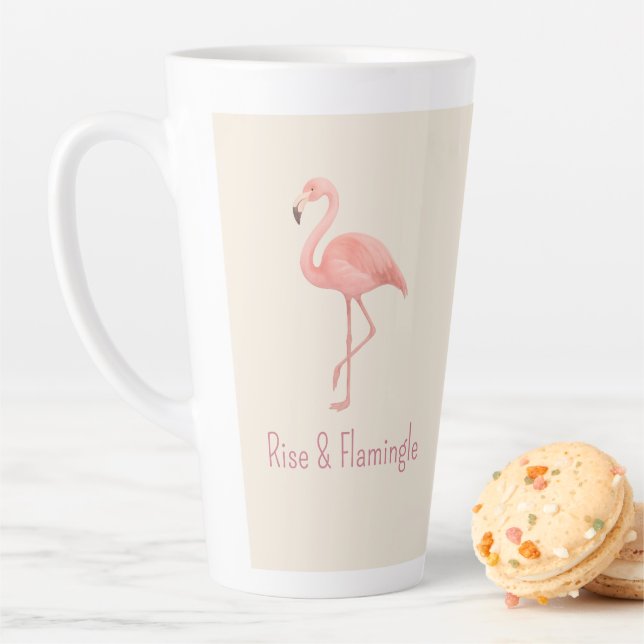 Caneca De Café Latte Rise & Flamingle Flamingo - Suave Beige Tropical (In Situ)