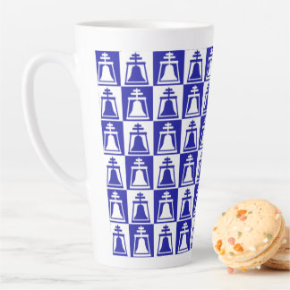 Caneca De Café Latte Riverside Raincross Design azul verificado