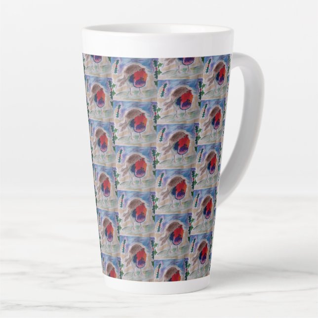 Caneca De Café Latte Robin Natal (Ângulo direito)