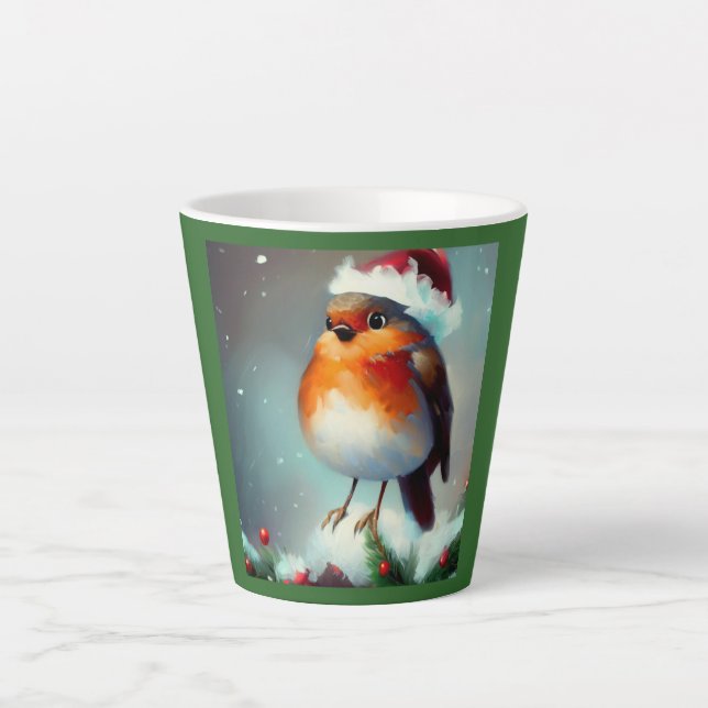 Caneca De Café Latte Robin Natal 1 (Frente)