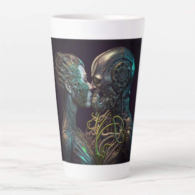 Caneca De Café Latte Robot Love Latte Mug (Frente)