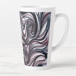 Caneca De Café Latte Rochas de café preto e branco em 17 oz. Altura