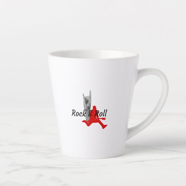 Caneca De Café Latte Rock And Roll (Direita)