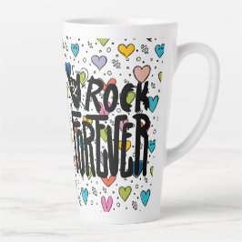 Caneca De Café Latte rock para sempre