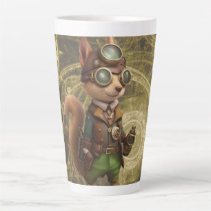 Caneca De Café Latte Rocky   Esquilo Steampunk