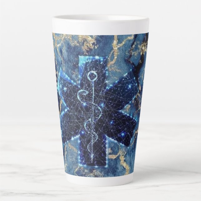 Caneca De Café Latte Rod de Asclepius (Frente)