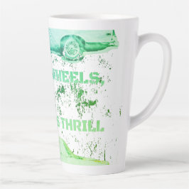 Caneca De Café Latte Roda de Vintage, Thrill do Eterno - Motor e Carro