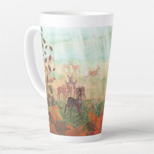Caneca De Café Latte Roe Deer Capreolus capreolus em Forest Sunlight