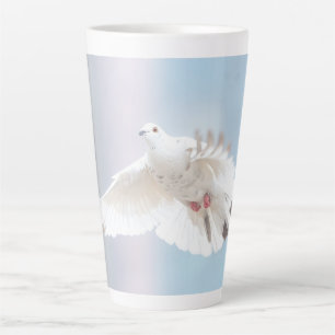 Caneca De Café Latte Rola Branca Colomba Amor & Paz Símbolo Ave Fofa 