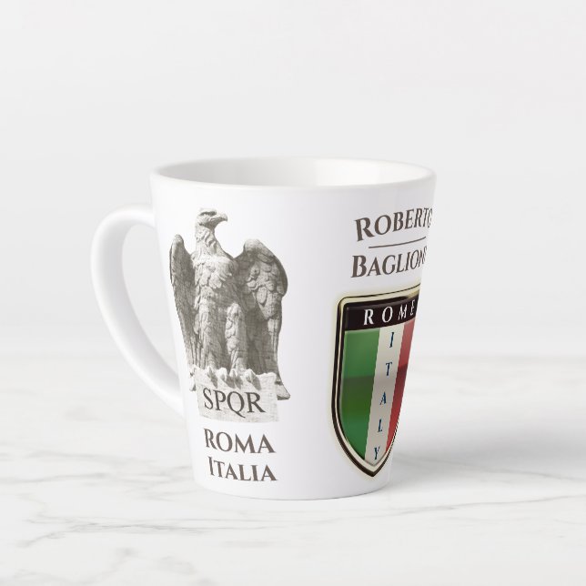 Caneca De Café Latte Roman Aquila (Ângulo esquerdo)