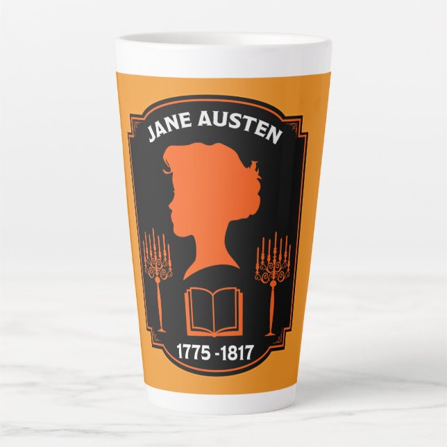 Caneca De Café Latte Romancista inglesa Jane Austen (Frente)