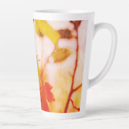 Caneca De Café Latte Romantic Flower Boho – Botanical Fantasy Thanks