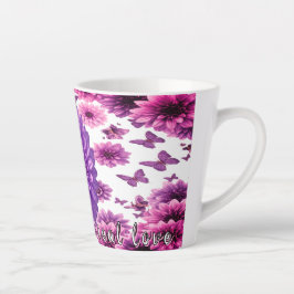 Caneca De Café Latte Romantic Rosy Floral