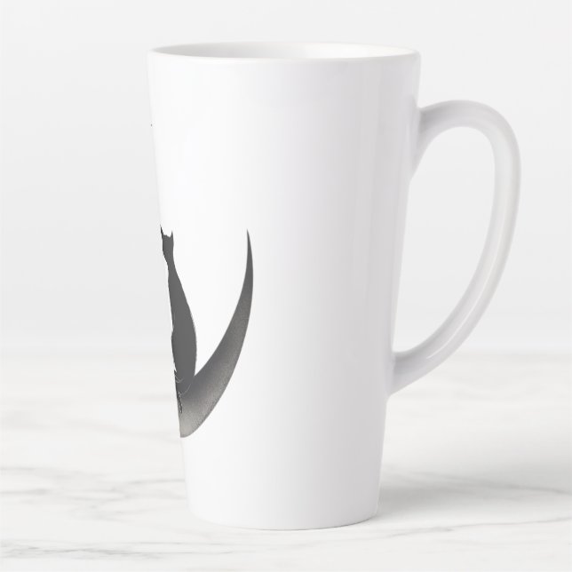 Caneca De Café Latte Romantisme Mystique sous un Croissant de Lune 🌙🐾 (Direita)