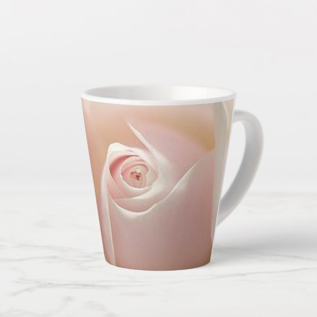 Caneca De Café Latte Rosa (Ângulo direito)