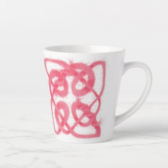 Caneca De Café Latte ROSA CELTIC KNOT Latch (Direita)