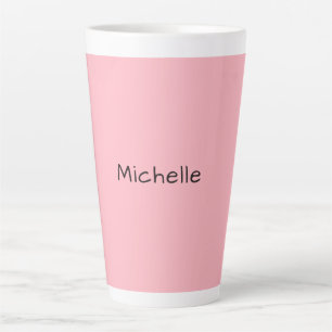 Caneca De Café Latte Rosa Claro Profissional Único Casual Caligrafia