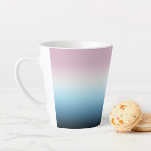 Caneca De Café Latte Rosa de Gradação de Pastel Rosa e Azul