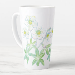Caneca De Café Latte Rosa de Natal, Helleborus niger